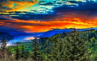 Columbia River Gorge and Crown Point Oregon